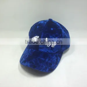 100% Velvet Fabric Baseball Caps Custom Color thumbnail-4