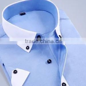Man Oxford Shirt Short Sleeve Dress Shirt Solid Color Dress Shirt thumbnail-2