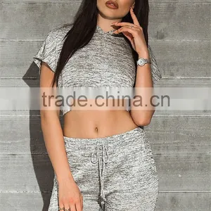 MGOO Custom Made Grey Marel Slit Hoodies Crop Tops Marvel Jersey Plain Hoodies Sleeveless Summer Shirts thumbnail-5
