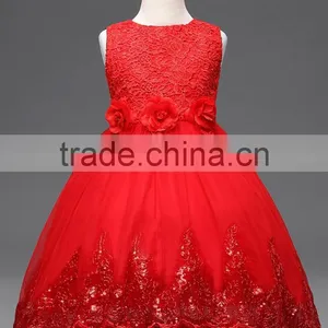Customize Frock Design for Baby Girl 2017 Summer & Autumn Kids Baby Girl Dress Colorful Puffy Flower Dress Children Clothes thumbnail-3