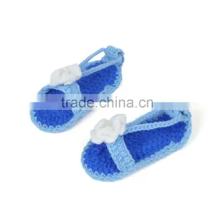 Elegant Nice Design Hot Sales Girl Free Knitting Floral Pattern Sandal Crochet Baby Shoes thumbnail-4