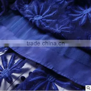 F20051A Round Neck Sleeveless Dress Embroidered Gauze Women Dress thumbnail-5