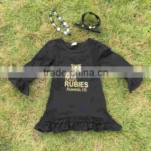 2015 New Girls Precious Print Dress Baby Kids Wear Adorable Kids Dress Black Gold Dress With Matching Necklace and Heandband thumbnail-1
