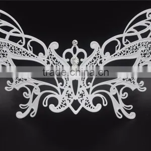 Black Silver White Gold Metal Italy Venetian Mask Masquerade Rhinestones Filigree Butterfly thumbnail-4