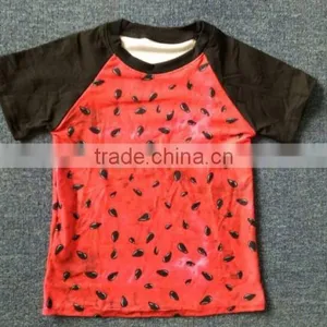 Boys Watermelon Print Clothing Remake Kids Short Sleeve t Shirt in Summer thumbnail-1