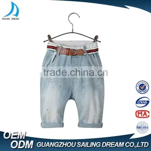 OEM Service Kids Fashion Jeans New Style Colorful Printing Boys Pants Jeans With Belt thumbnail-1