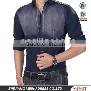 Unusual Design Denim Men Shirt thumbnail-1