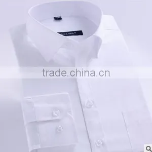 White Cotton Shirt Designs for Men 4 Dollars One Chest Pocket Slim Fit Dress Polo Collar Uniform Shirt thumbnail-1