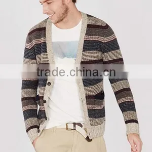 2017 Fashion Stylish Best Price Long Sleeve Striped Knitted Sweater for Wholesale thumbnail-2
