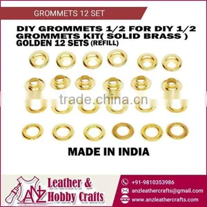 Golden Color 12 Set Grommets for Leather thumbnail-1