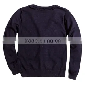 Top Sell High Quality Design V Neck Wholesale School Uniform Children Sweater thumbnail-2