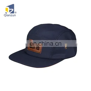 New Fashion Custom Leather Patch 5 Panle Plain Dad Hat thumbnail-2