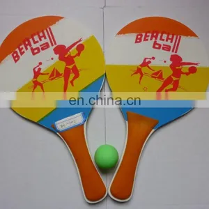 Classic Beach Tennis Wooden Paddle Game Set With 2 Balls, 2 Thick Water Resistant Wooden Rackets, 1 Reusable Net Bag thumbnail-5