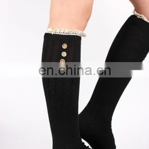 2016 New Arrival 3 Buttoned Lace Boot Socks Warm Winter Boot Cuffs thumbnail-3
