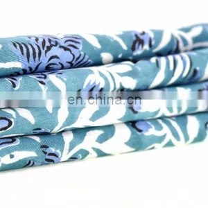 Indian Latest Hand Block Cotton Fabric Crafting Dressmaking Sewing Fabric By Meter thumbnail-1