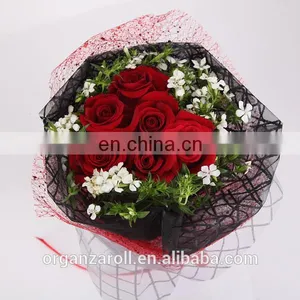 Hot Sale Flower Wrapping Organza Roll for Valentine's Day Organza Material thumbnail-1