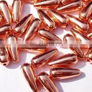 Metallic Plated Acrylic Beads, Copper Coated, Size 5x13mm thumbnail-1
