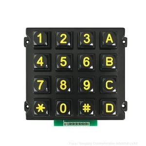 16 Keys Round Button Digital Metal Keypad for Public Telephone thumbnail-2