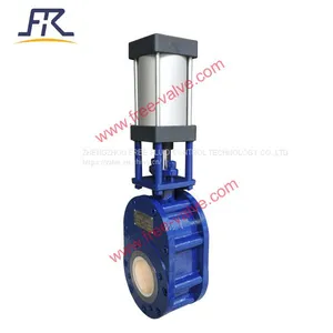Pneumatic Operation Short Type Ceramic Twin Disc Gate Valve FRZ674TC thumbnail-2