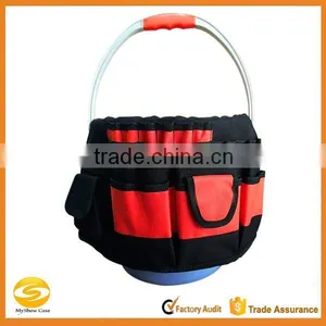 High Quality Heavy Duty Nylon Garden Bucket Organizer,OEM Popular Design Red Canvas Garden Tool Organizer Bag for Ladies thumbnail-1