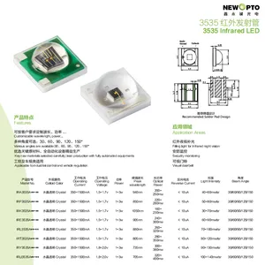 3535 SMD InfraRed LED 30°/60°/90°/120°/150° for Filling Light, IR Night Version, Security Monitoring, Visual Doorbell Newopto thumbnail-2