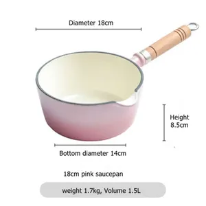 Hot Sale Kitchen Cookware Set Non Stick Enamel Stew Pot Chicken Fryer Sauce Pan Cast Iron Saucepan With Lid thumbnail-3