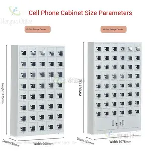 Mobile Phone Charging Locker With Ventilation Holes |Anti-Theft 24 Door Metal Steel | for Office Workplace Employee Cell Phone Storage thumbnail-3