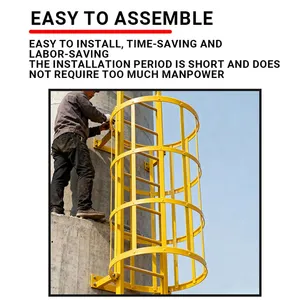 Non-conductive GRP Caged Ladder Insulated Industrial Access Ladder Anti-rust Vertical Ladder for Power Station thumbnail-4