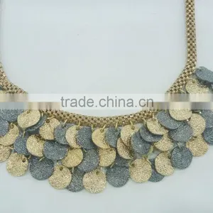FASHION COIN 2 TONE PLATING STATEMENT NECKLACE thumbnail-2