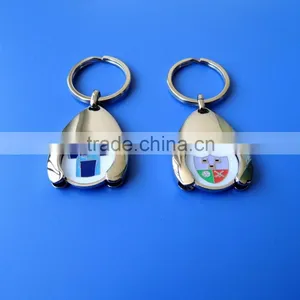 Logo Engraved Canadian Shopping Cart Token Keychain With Coin Holder thumbnail-1
