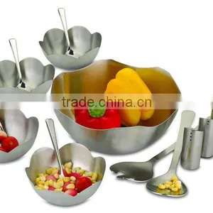 STAINLESS STEEL FLOWER CUT SALAD SET thumbnail-1