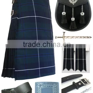 Scottish Douglas Modern 7 Yard Kilt Set Made Of Fine Quality Wool Tartan thumbnail-1