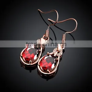 2015 Fashiable New Design Big Red Rhinestone Crystal Earrings thumbnail-5
