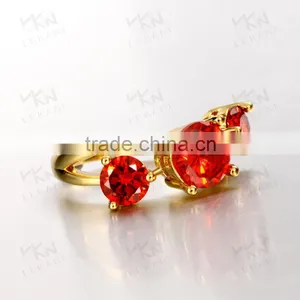 Beautiful Three Big Red Stone Ring for Women thumbnail-6