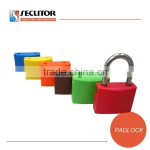Stainless Steel Shackle Plastic Padlock With Key Different Color thumbnail-1