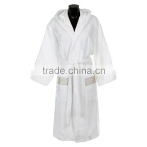 100% Organic Cotton With Embroidery Belt Decorated Style Bathrobes thumbnail-1