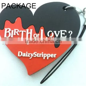 2D Heart Shaped Silicon Keychain / Rubber Key Ring / Soft PVC Keychain thumbnail-1