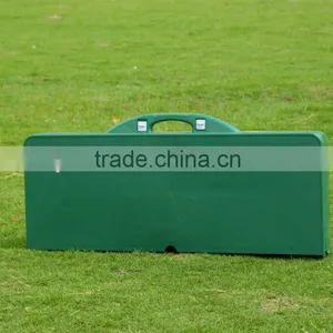 Green Plastic Folding Picnic Table With 4 Chairs Color Green thumbnail-5