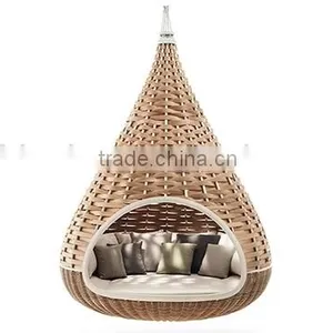 Oudoor Wicker Round Hanging Basket Swing Chair and Bed thumbnail-5