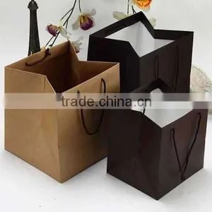 Custom Design Printed Shopping Brown Kraft Paper Bag thumbnail-1