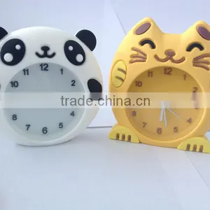 3D Silicon Cute Mini White Panda Alarm Clocks for Students thumbnail-1