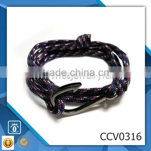 Diy Anchor Bracelet Fashion Bracelet 2015 Silicone Wax Cord Anchor Bracelet Leather Bracelet Designs thumbnail-1