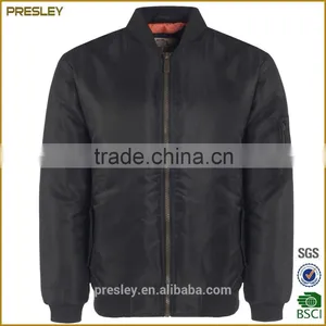 Presley Oem Custom Blank High Quality Satin Bomber Jacket for Man Wholesale thumbnail-2
