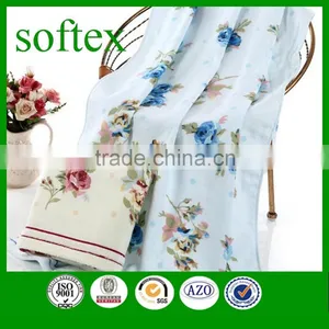 High Quality Terry Cloth Medium Size Rose Printed Face Towel thumbnail-1