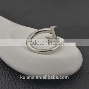 Fashionable Free Size Nail Stainless Steel Rings for Women thumbnail-3