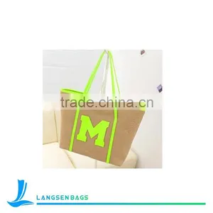 2015 New Fashion Linen Handbag Single Shoulder Bag Lady Canvas Handbag thumbnail-1