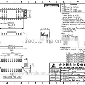 1.25mm Pitch 10, 20, 30 40 Pin Available SMT Wire to Board Connector Electronics thumbnail-4