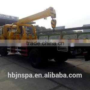 Right Hand Drive Yellow Color Flatbed Wrecker Truck With Crane 5ton thumbnail-3