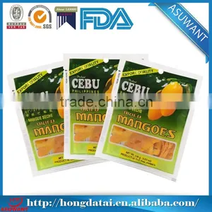 Dried Mango 3 Side Sealing Packaging Bag With Front Clear Window thumbnail-1