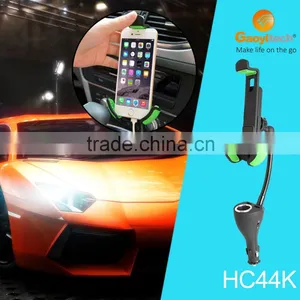 Universal Dual USB Port Car Charger Holder Cigarette Socket Suitable 4-6.3in Smartphone thumbnail-1